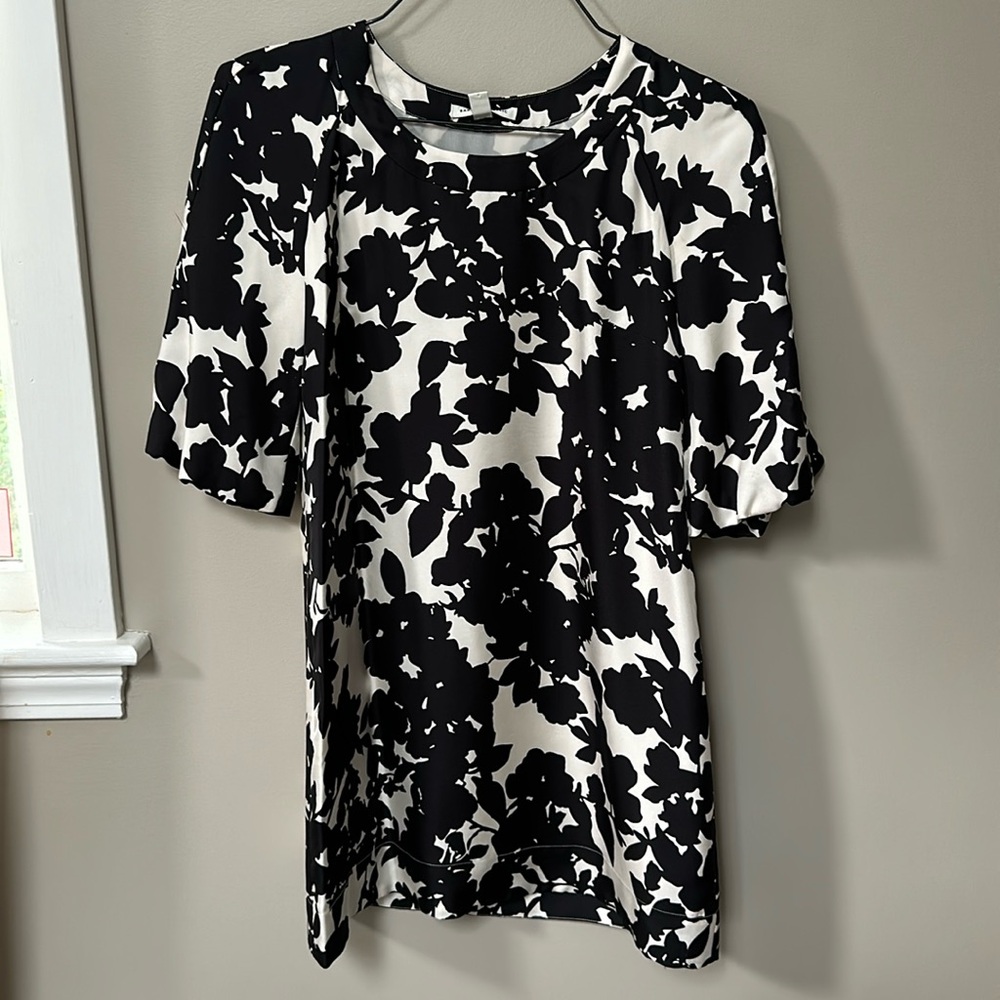 Black and off white Printed Dress